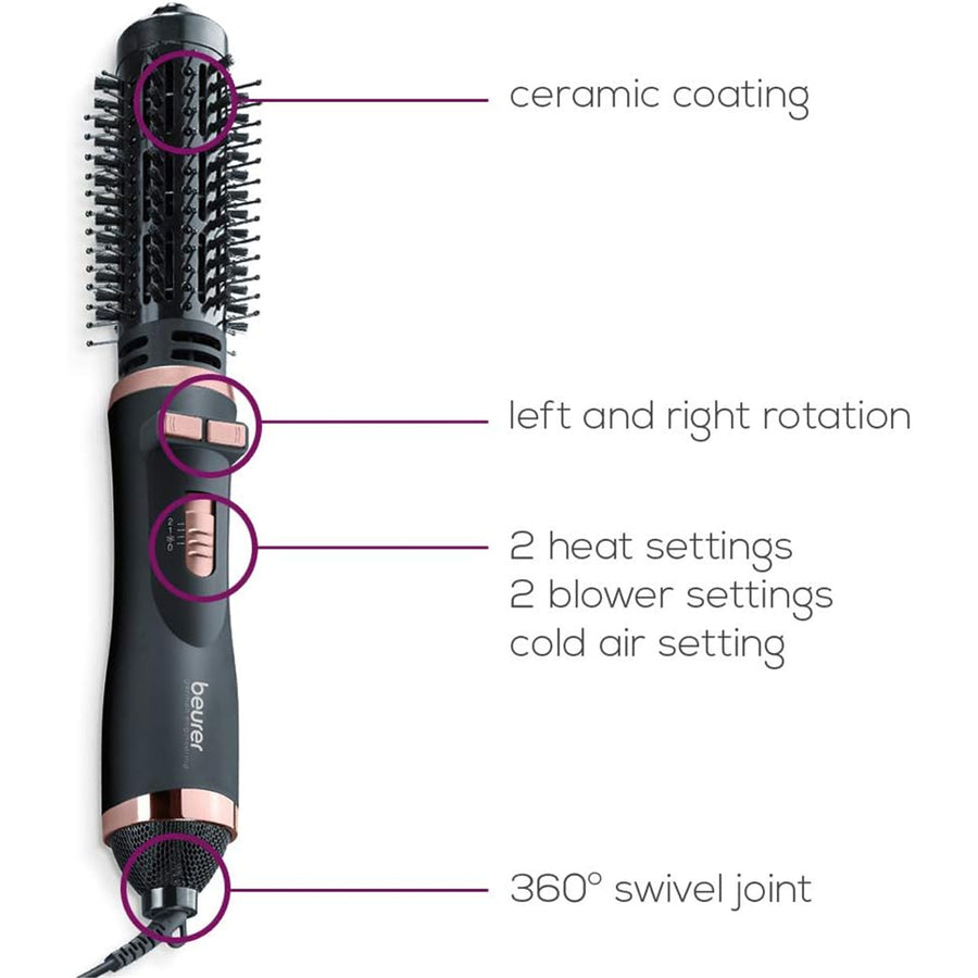 Beurer Beauty HT80  Rotating Hot Air Styling Brush for Volume & Sleek Waves