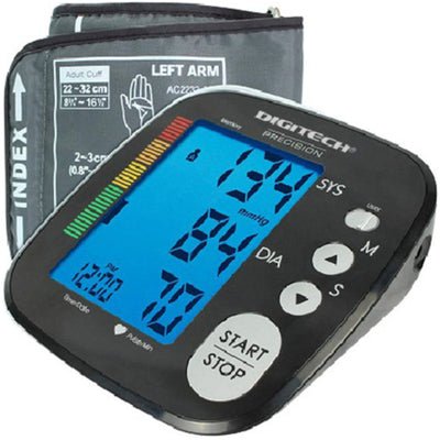 Digitech TMB-1490-S Professional Automatic Blood Pressure Monitor with Backlight Arm Type Blood Pressure Monitor with Cuff - Pressure Reading Accuracy +/-3mmHG