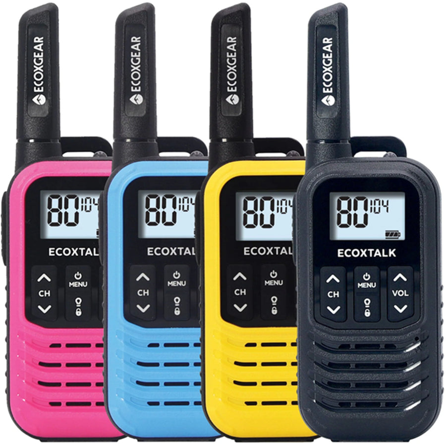 ECOXGEAR ECOXTALK EXG50-4PK UHF 0.5Watt CB Handheld 2-Way Radio walkie talkie 3km+ Range, 20 hours Operating Time, 80 channels AU/NZ