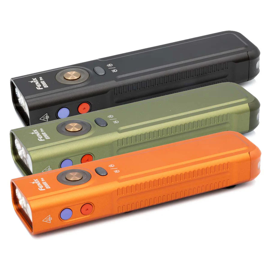 Fenix Every Day Carry E06R PRO Dual-Control Triple-Light Source LED Flashlight (Orange) 1600 Lumen, 160m, IP66, 1650mah Internal Battery, USB- C Charging,