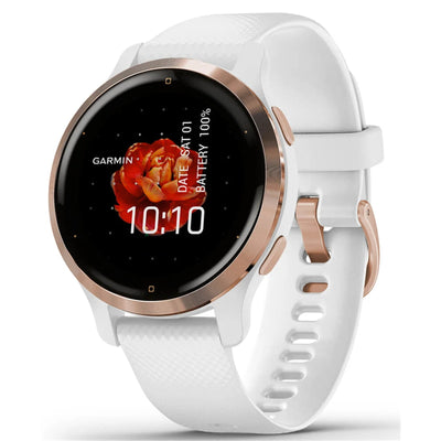 Garmin  Venu 2S Rose Gold Bezel with White Case and Silicone Band