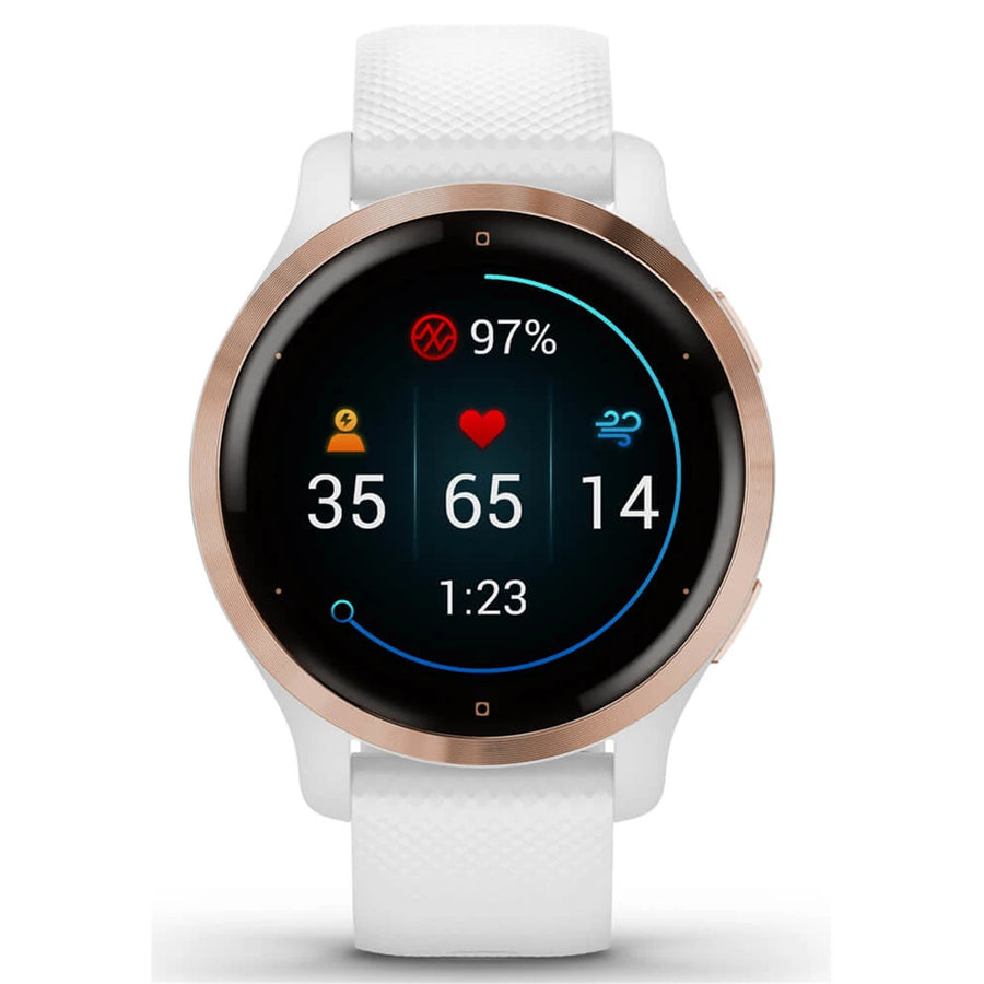 Garmin  Venu 2S Rose Gold Bezel with White Case and Silicone Band