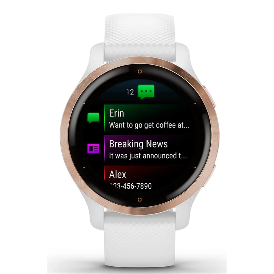Garmin  Venu 2S Rose Gold Bezel with White Case and Silicone Band