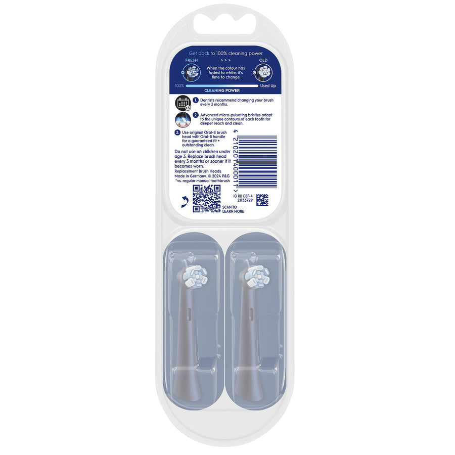 Oral-B iO CB-4 Ultimate Clean Replacement Brush Heads - 4 Pack - Black