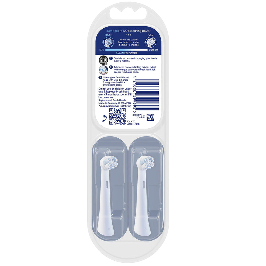 Oral-B iO CW-4 Ultimate Clean Replacement Brush Heads - 4 Pack - White