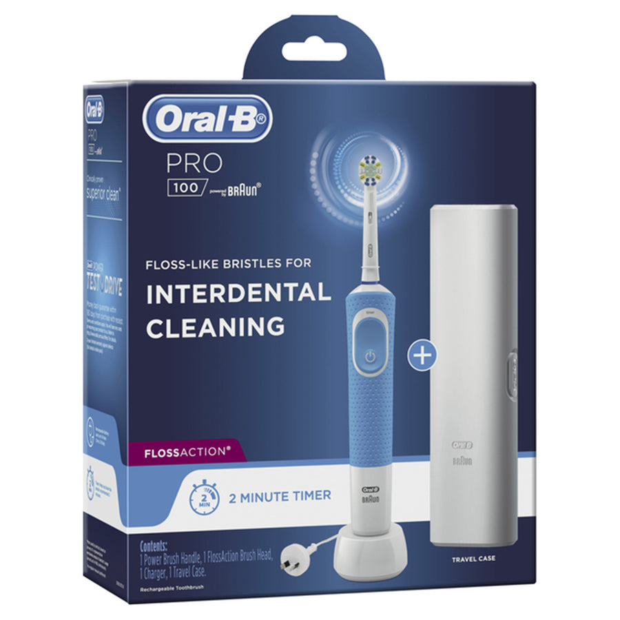 Oral-B  Pro 100 Electric Toothbrush with Travel Case Floss Action