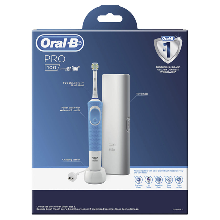 Oral-B  Pro 100 Electric Toothbrush with Travel Case Floss Action