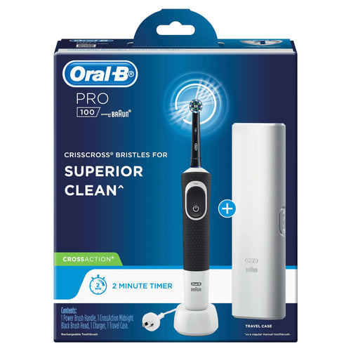 Oral-B  Pro 100 Electric Toothbrush with Travel Case CrossAction