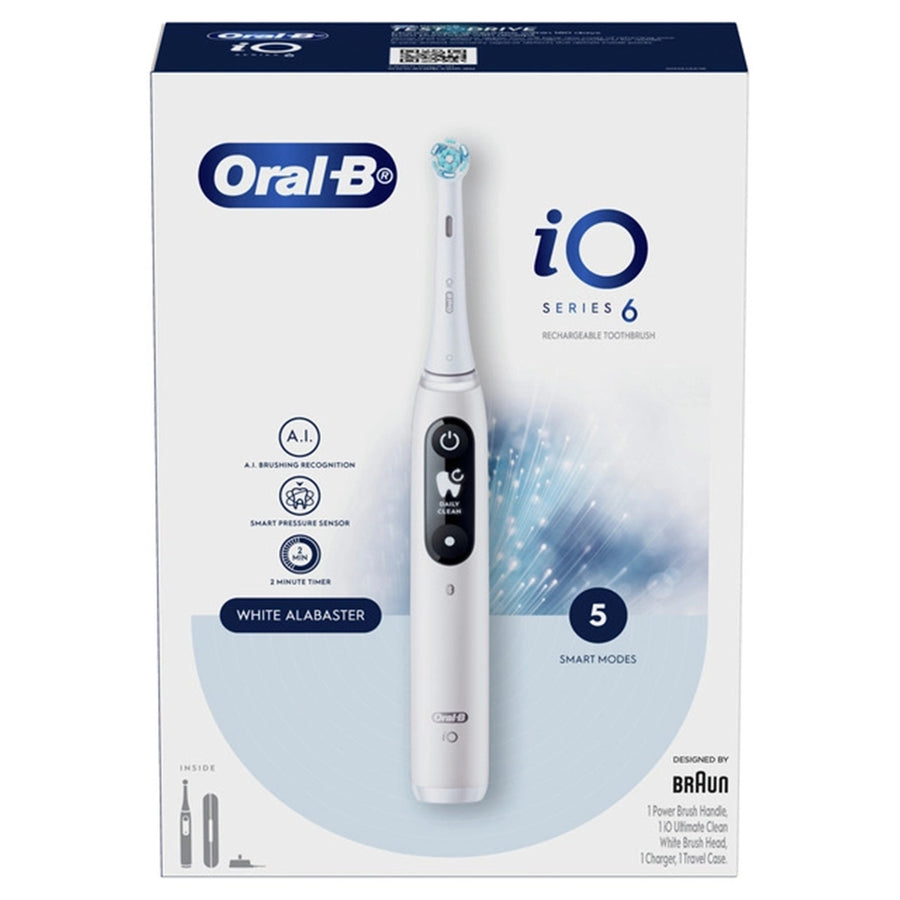 Oral-B iO Series 6 Electric Toothbrush with Charging Stand & Travel Case - White