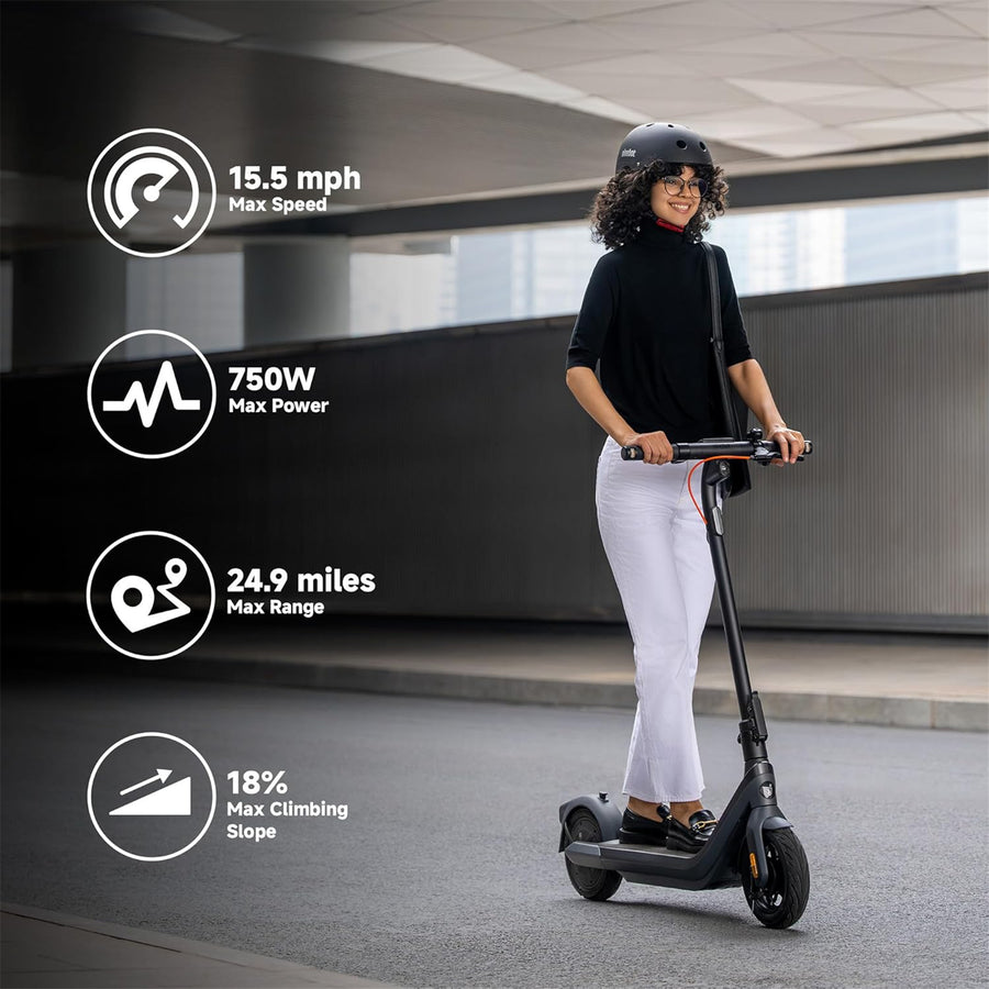 Segway  E2 Pro  Electric Scooter Top Speed up to 25km/h (30km/h Overclocked)