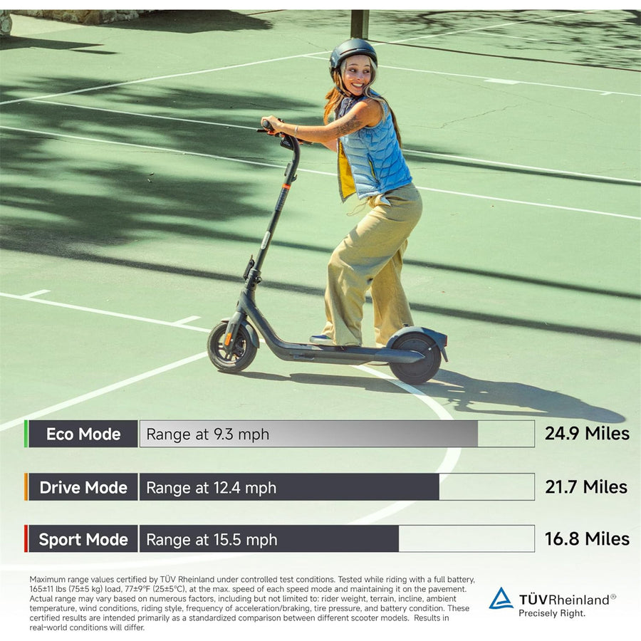 Segway  E2 Pro  Electric Scooter Top Speed up to 25km/h (30km/h Overclocked)