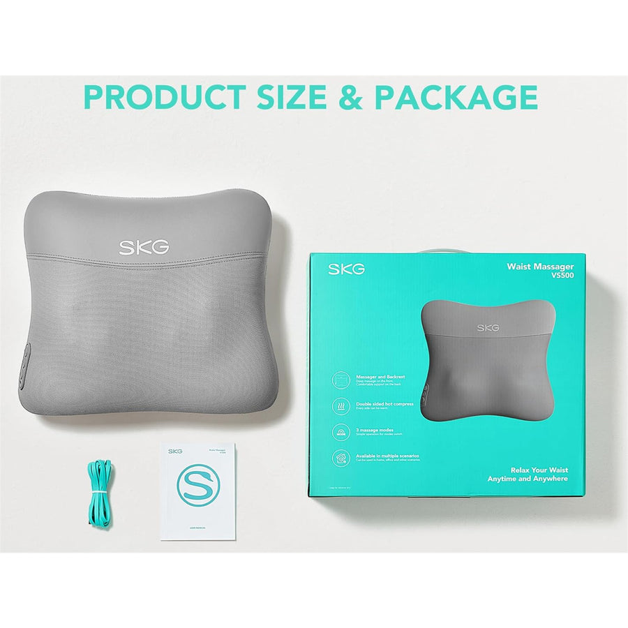 SKG Cordless Back & Neck Massage Pillow with Dual Sided Heat