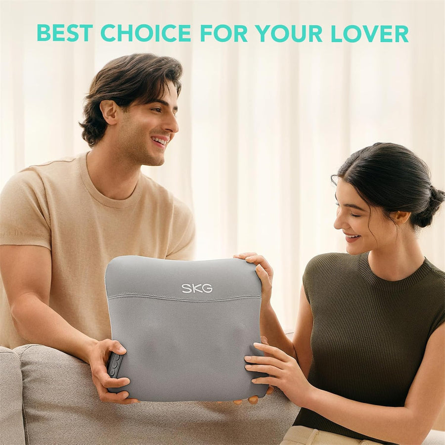 SKG Cordless Back & Neck Massage Pillow with Dual Sided Heat
