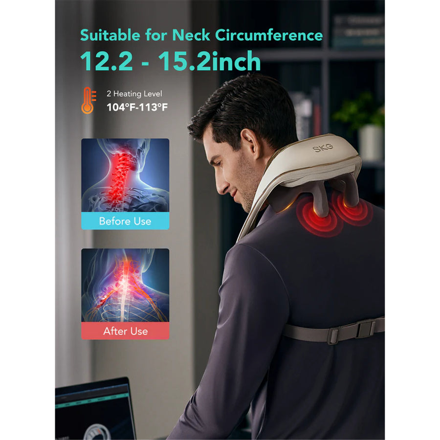 SKG H5 Mini Cordless Shiatsu Neck and Shoulder Massager with Heat