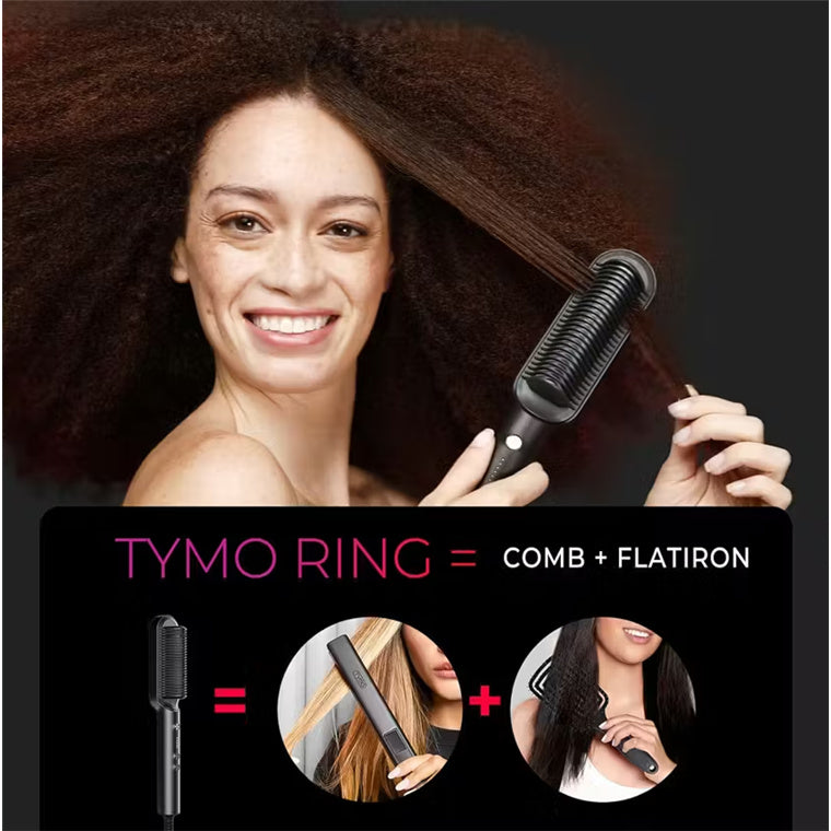 TYMO HC100 Ring Hair Straightening Comb - Black
