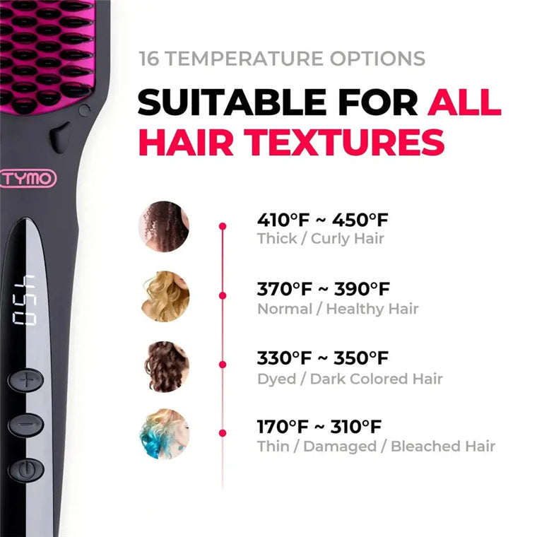 TYMO HC101 Ionic Hair Straightening Brush - Black