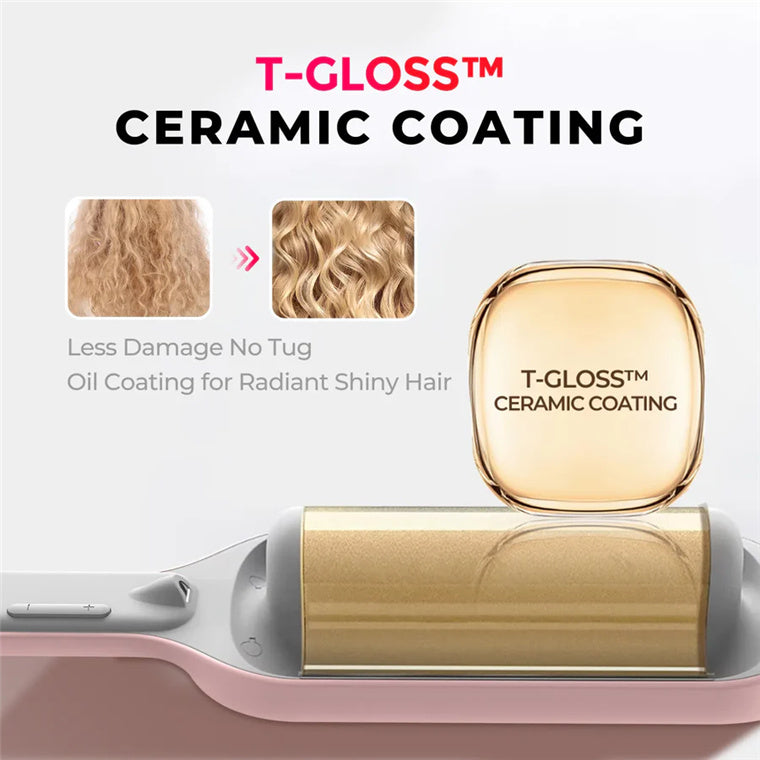 TYMO HC507P ROVY Hair Wave Curling Iron - Pink