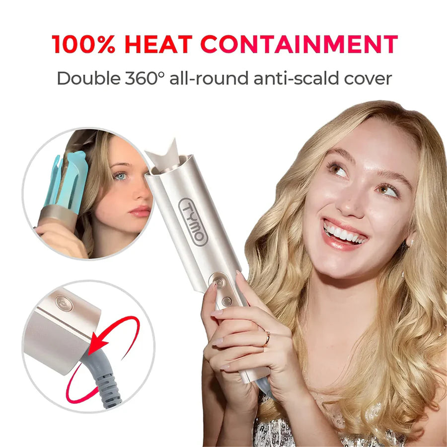 TYMO HC503P CurlPro Automatic Curling Iron - Rose Gold Pink