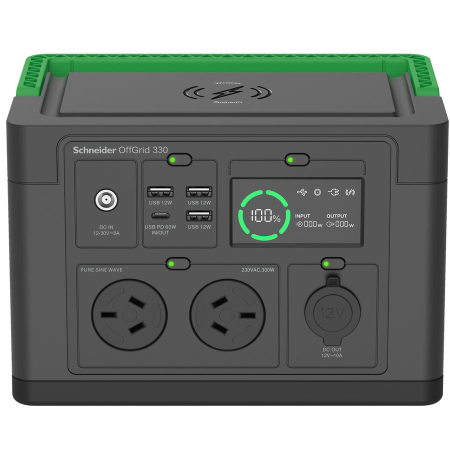 APC PPS330-AZ - Schneider OffGrid Portable Power Station 330, 332Wh Lithium-ion, 2 Australian, Sinewave