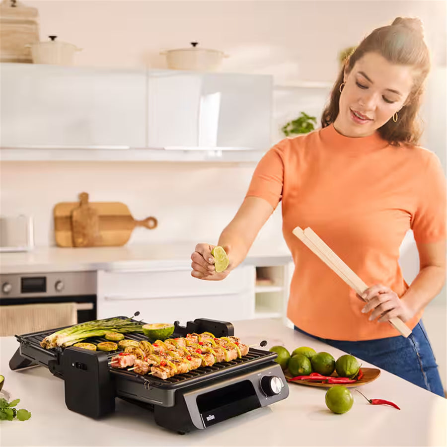 Braun Multi Grill 5 3 in 1 Contact Grill Black/Stainless BBQ Plate   - Black