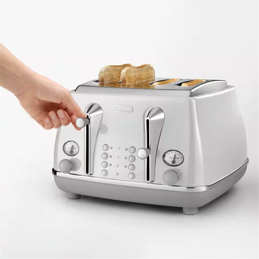 Delonghi Icona Capitals 4 Slice Toaster White