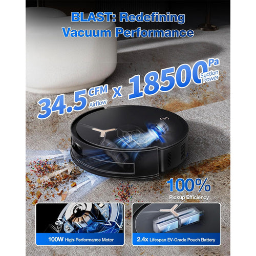 EcoVacs Remanufactured Deebot T50 Max Pro Omni White Smart Floor Vacuum & Mopping Cleaner