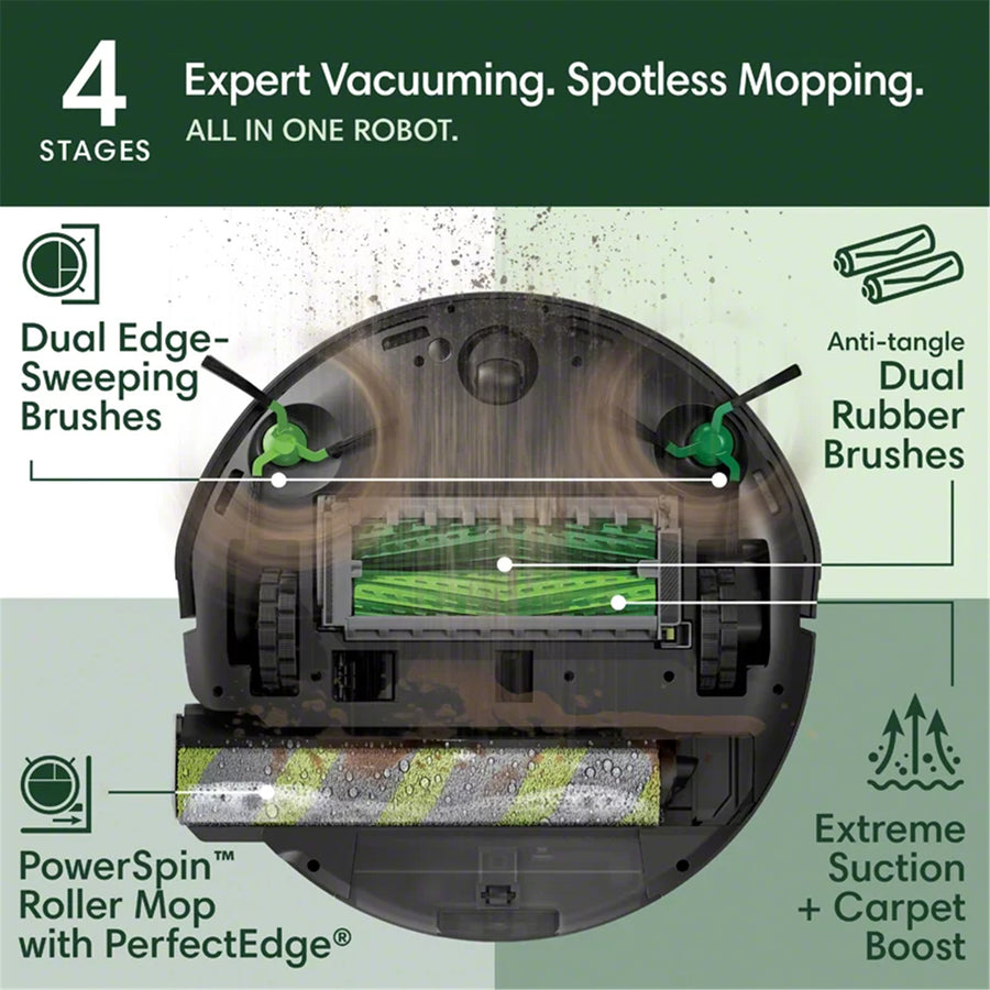 iRobot Roomba Combo 708  Vacuum Cleaner with Auto Wash Dock & Heated Roller Washing & Drying