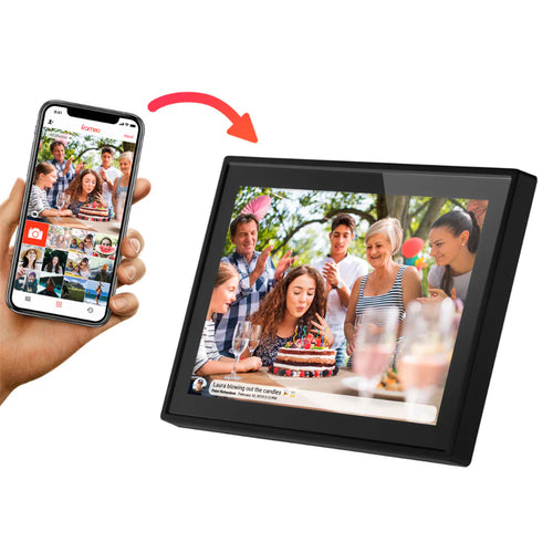 Jackson Frameo 10.1" WIFI Digital Photo Frame Black, Play Video & Pictures 16GB Build In Memory - Touch Panel - Smart Frameo App Support - Android & IOS Support - 2.4G HZ