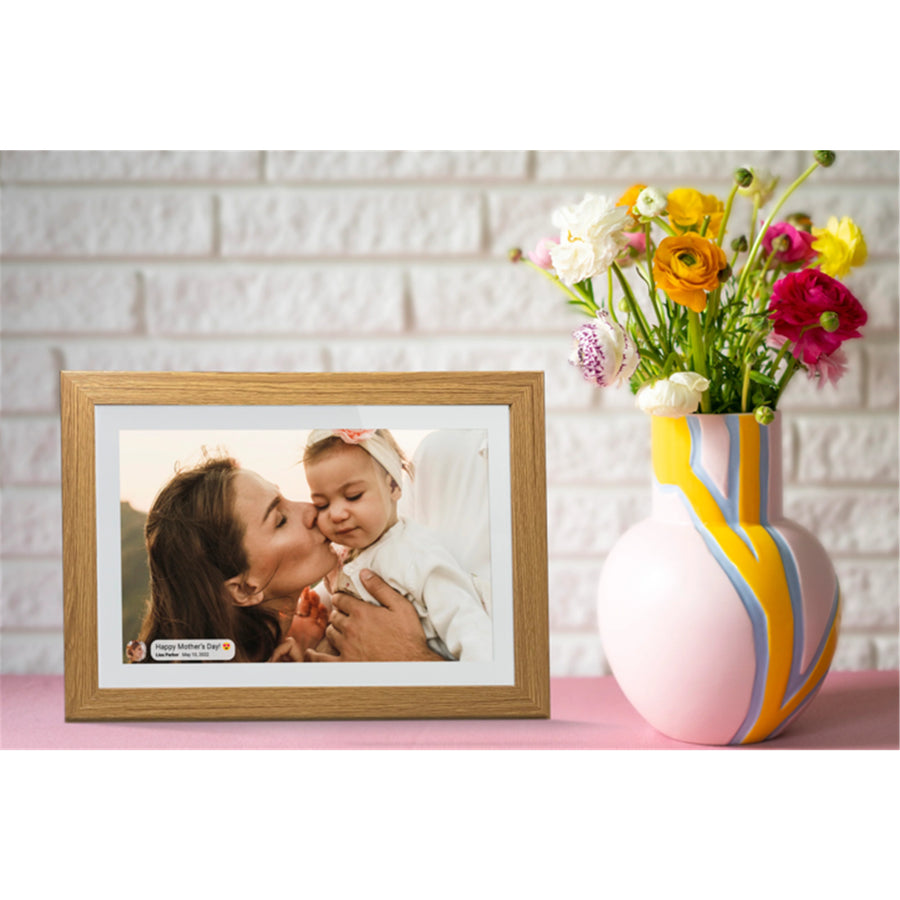 Jackson Frameo 15.6" inch Digital Photo Frame Oak - Play Video & Pictures 8GB Build In Memory - Touch Panel - Smart Frameo App Support - Android & IOS Support - 2.4G HZ