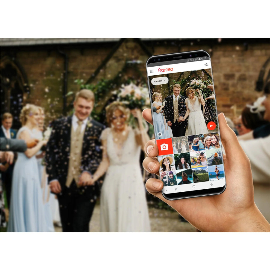 Jackson Frameo 10.1" WiFi Digital Photo Frame - White with Oak Frame 16GB Built in Memory - Play Video & Pictures - Touch Panel - Smart Frameo App Support - Android & IOS Support - 2.4Ghz