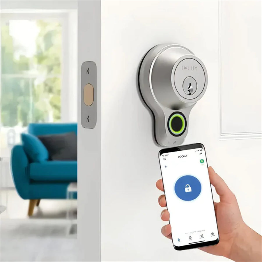 Lockly Flex Touch   Smart Deadbolt Lock - Satin Nickel