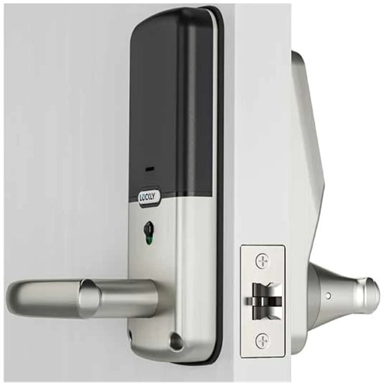 Lockly Secure Pro   Smart Latch Lock - Satin Nickel