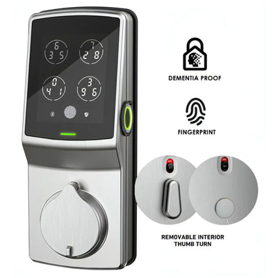 LOCKLY Secure Plus Dementia Proof Locker (detachable knob version) (Satin Nickel)