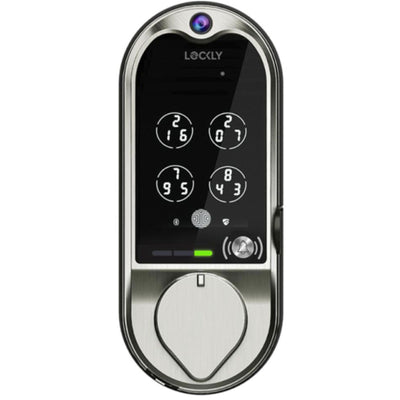 Lockly Vision   Smart Deadbolt Video Lock - Satin Nickel Finish