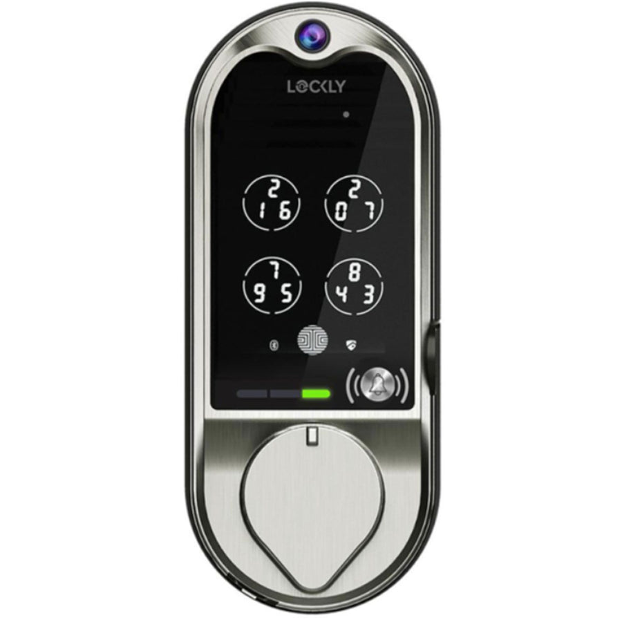 Lockly Vision   Smart Deadbolt Video Lock - Satin Nickel Finish