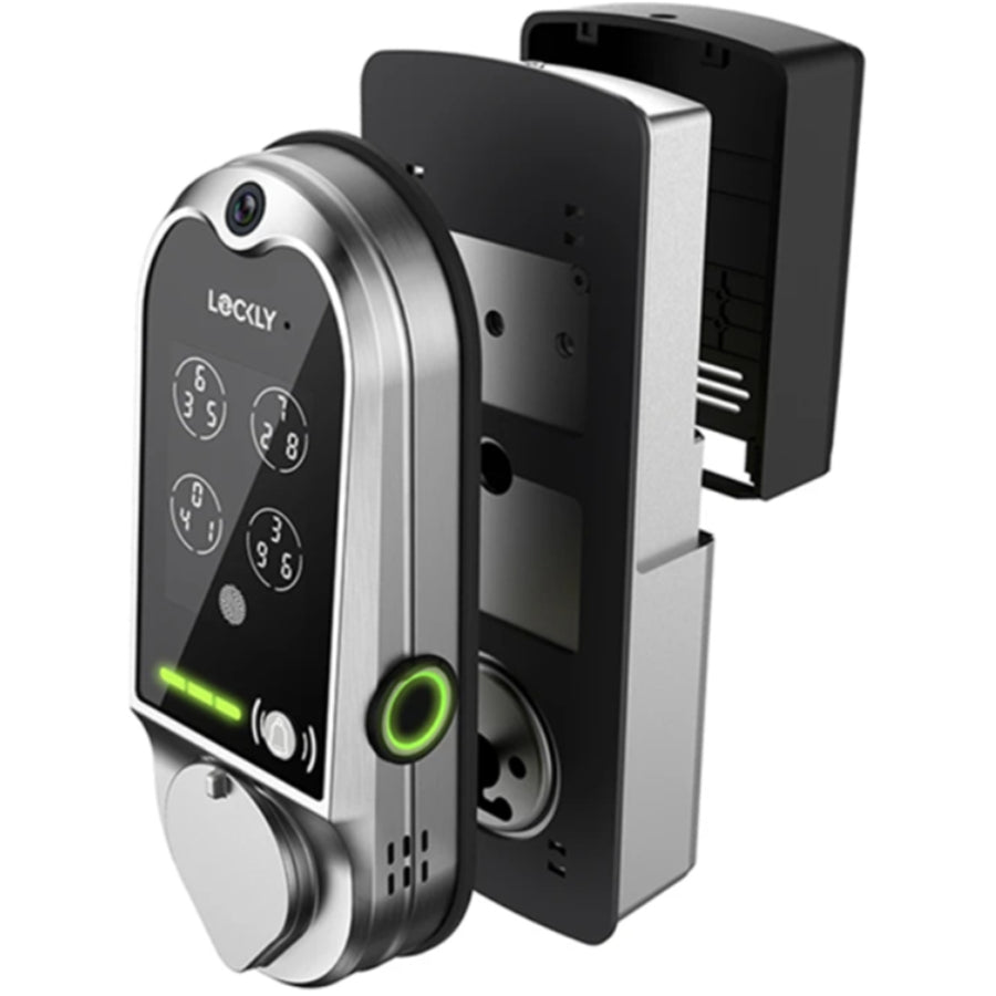 Lockly Vision   Smart Deadbolt Video Lock - Satin Nickel Finish