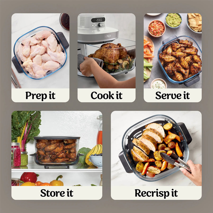 Ninja  Crispi Pro  6 - in-1 CounterTop Glass Air Fryer Colour of Stone