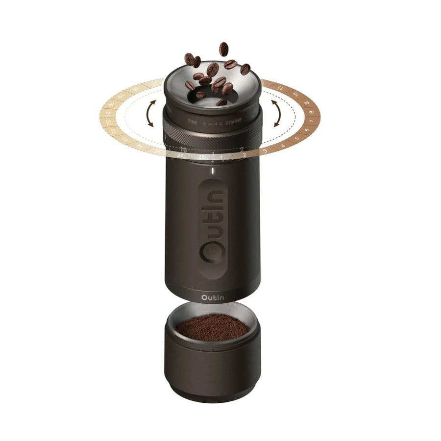 OTCG-01-TB - Outin Fino Portable Electric Coffee Grinder Tundra Brown