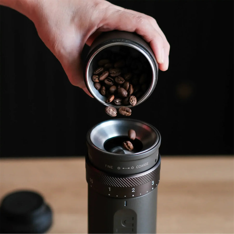 OTCG-01-TB - Outin Fino Portable Electric Coffee Grinder Tundra Brown