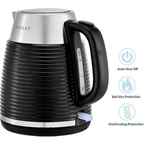 PHILEX PHK-1028 1.7L Cordless Kettle - Black