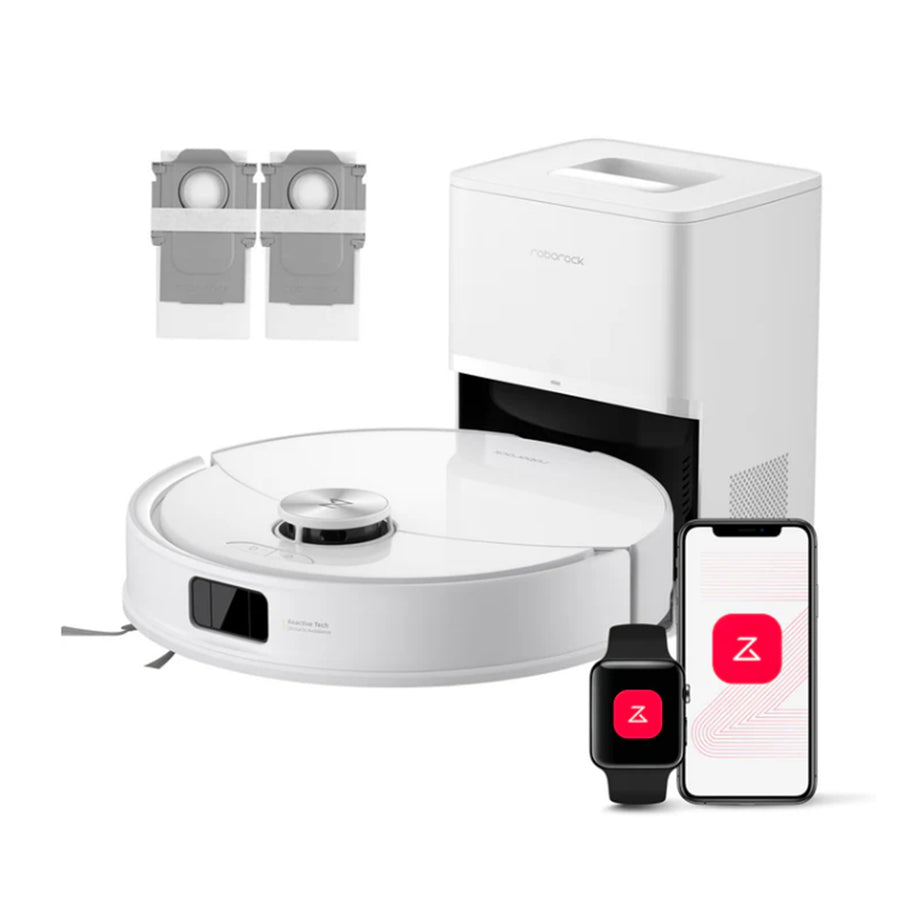 Roborock Remanufactured Q10V Plus White  Vacuum Cleaner with Auto Empty Rock Dock Plus