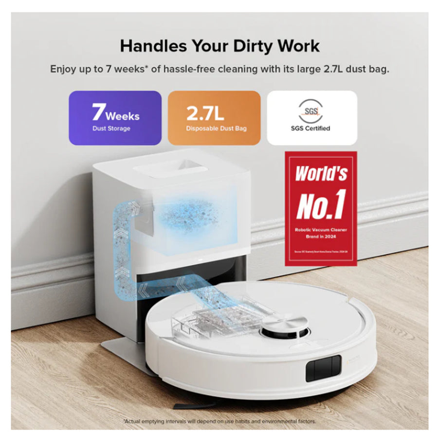 Roborock Remanufactured Q10V Plus White  Vacuum Cleaner with Auto Empty Rock Dock Plus
