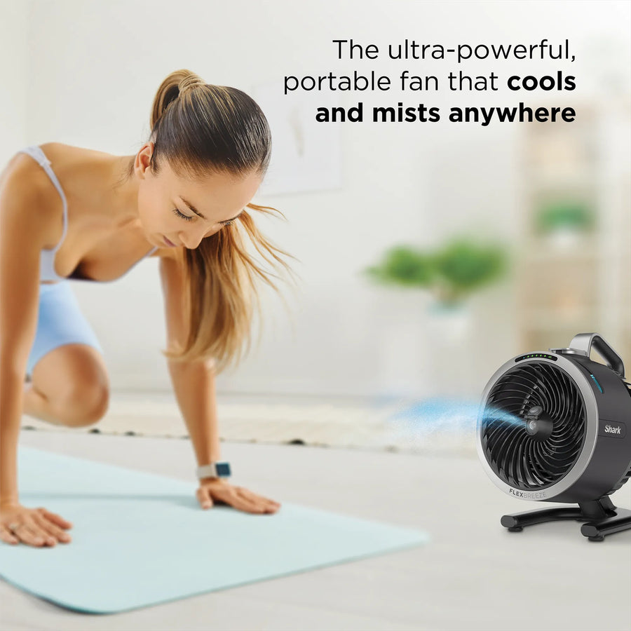 Shark FlexBreeze HydroGO Misting Portable Fan Dark Grey