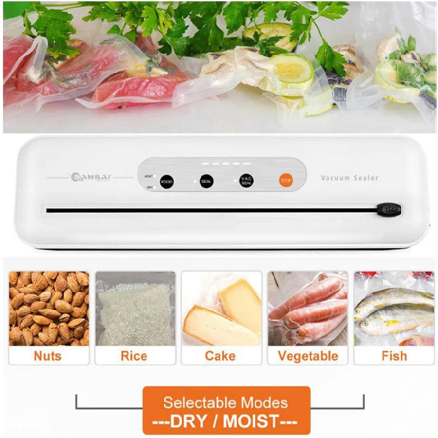 Sansai VS-1611 Electric Vacuum Sealer 60kPa Powerful Suction f Food Locks In Freshness