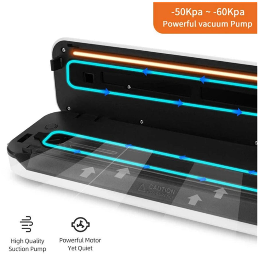 Sansai VS-1611 Electric Vacuum Sealer 60kPa Powerful Suction f Food Locks In Freshness