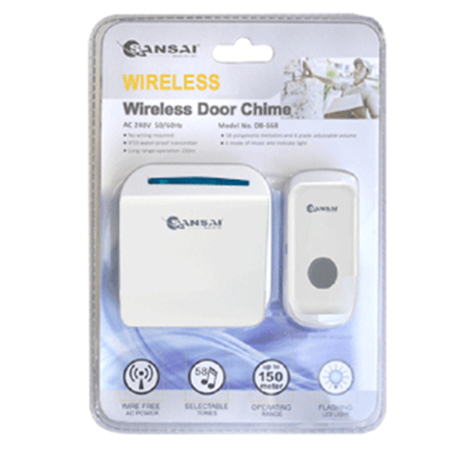 Sansai DB-920B Wireless Doorbell Digital Door Chime