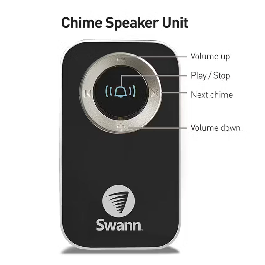 SWHOM-DC820PB2-AUS - Swann DC820PB Wireless Door Chime with Two Receivers - Black