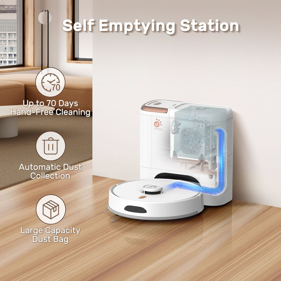 Verefa  L20M Plus 11-in-1 Robot Wet & Dry Vacuum Cleaner Pet Grooming Kits Self Empty Dustbin