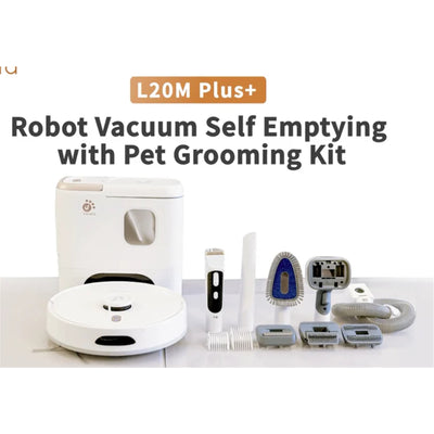 Verefa  L20M Plus 11-in-1 Robot Wet & Dry Vacuum Cleaner Pet Grooming Kits Self Empty Dustbin