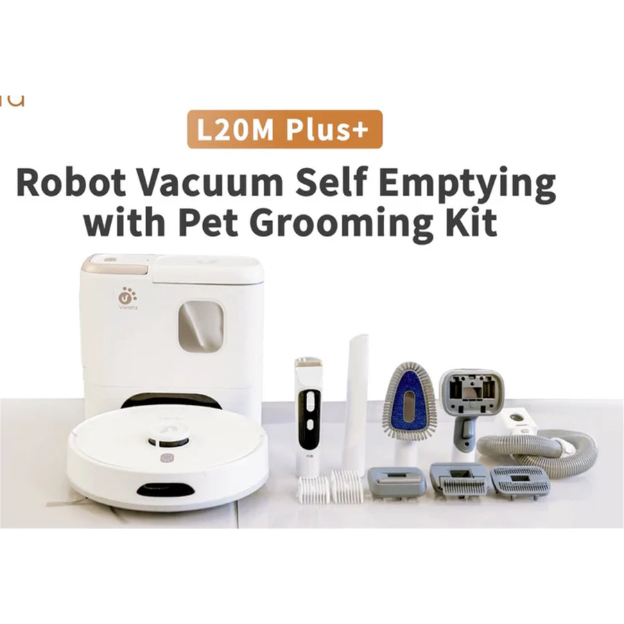 Verefa  L20M Plus 11-in-1 Robot Wet & Dry Vacuum Cleaner Pet Grooming Kits Self Empty Dustbin